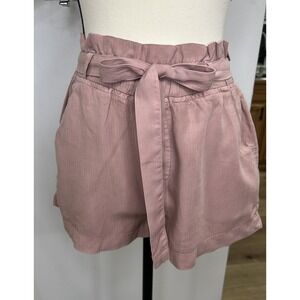Thread & Supply Women's‎ Size S Paper Bag Tie Belt Pockets High-Rise Shorts Rose